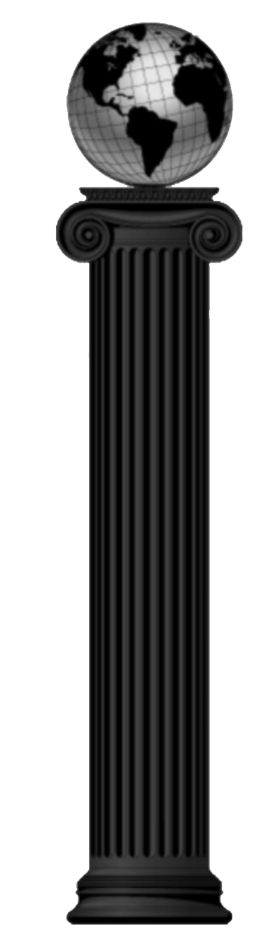 Black Ancient Column with Globe